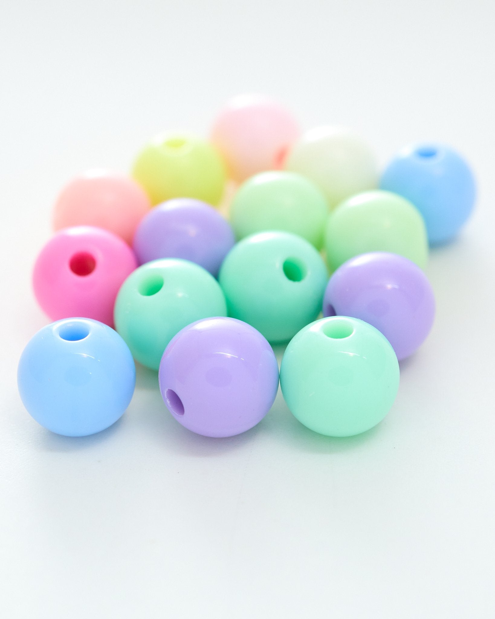 樹脂パール 両穴開直き 径約10mm JPC0102-2 - アクセサリーパーツ 
