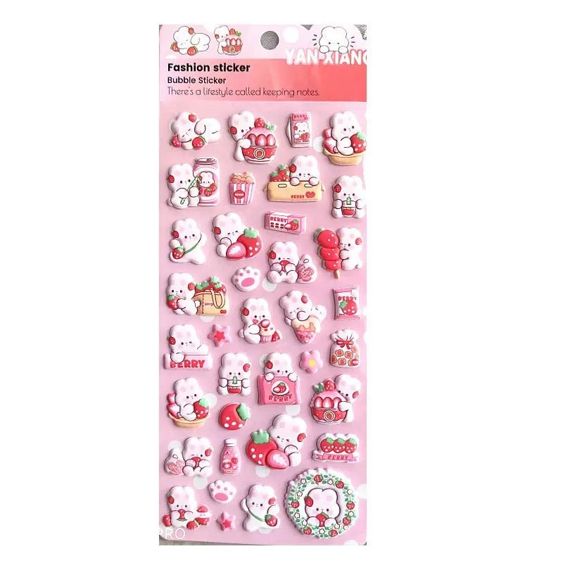 （2枚セット）大流行 話題 ぷくぷくシール セット 可愛いシール 兎 シール 立体シール DIY用 3Dシール 手帳 ステッカーデコ 3Dステッカー 貼り付け シール交換 手芸 ステッカー アルバム ラビット スマホケース飾り - ジャパンパーツセンター