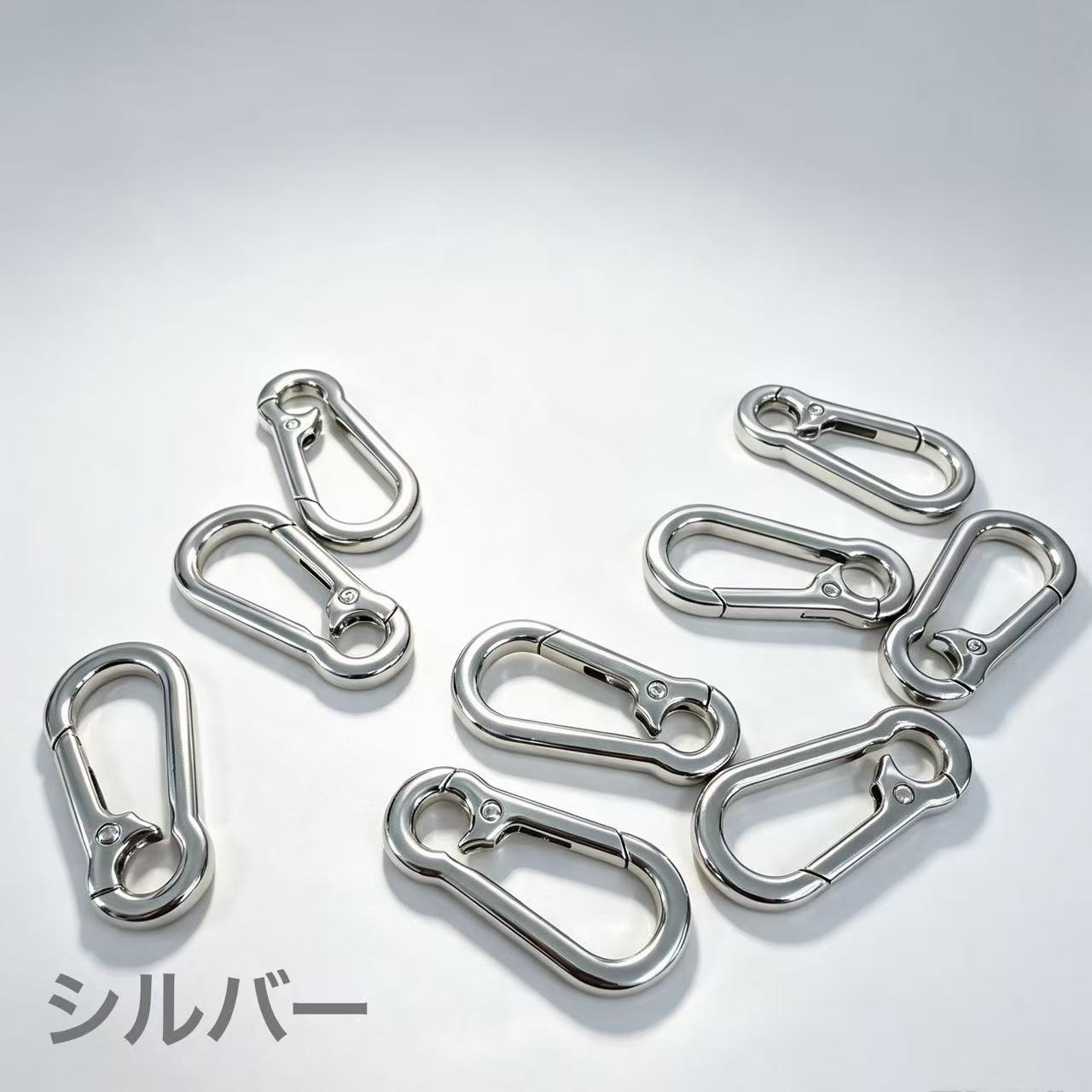 高級ナスカン 45mm シルバー 2個入り JPC020-45 バッグ レザークラフト用 フック金具 - ジャパンパーツセンター