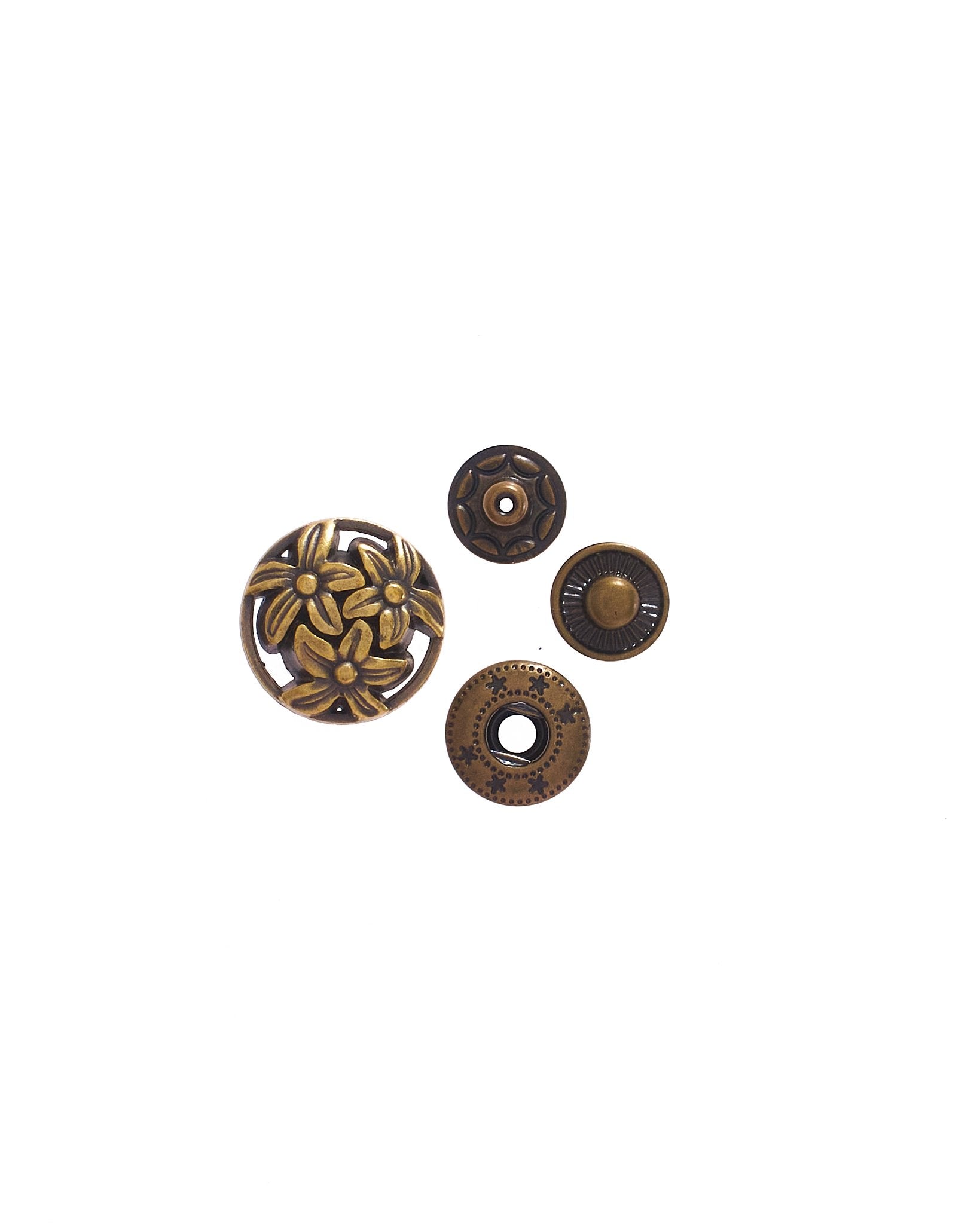 クラフト金具 飾り バネホック バネボタン カシメパーツ10個(組)入り