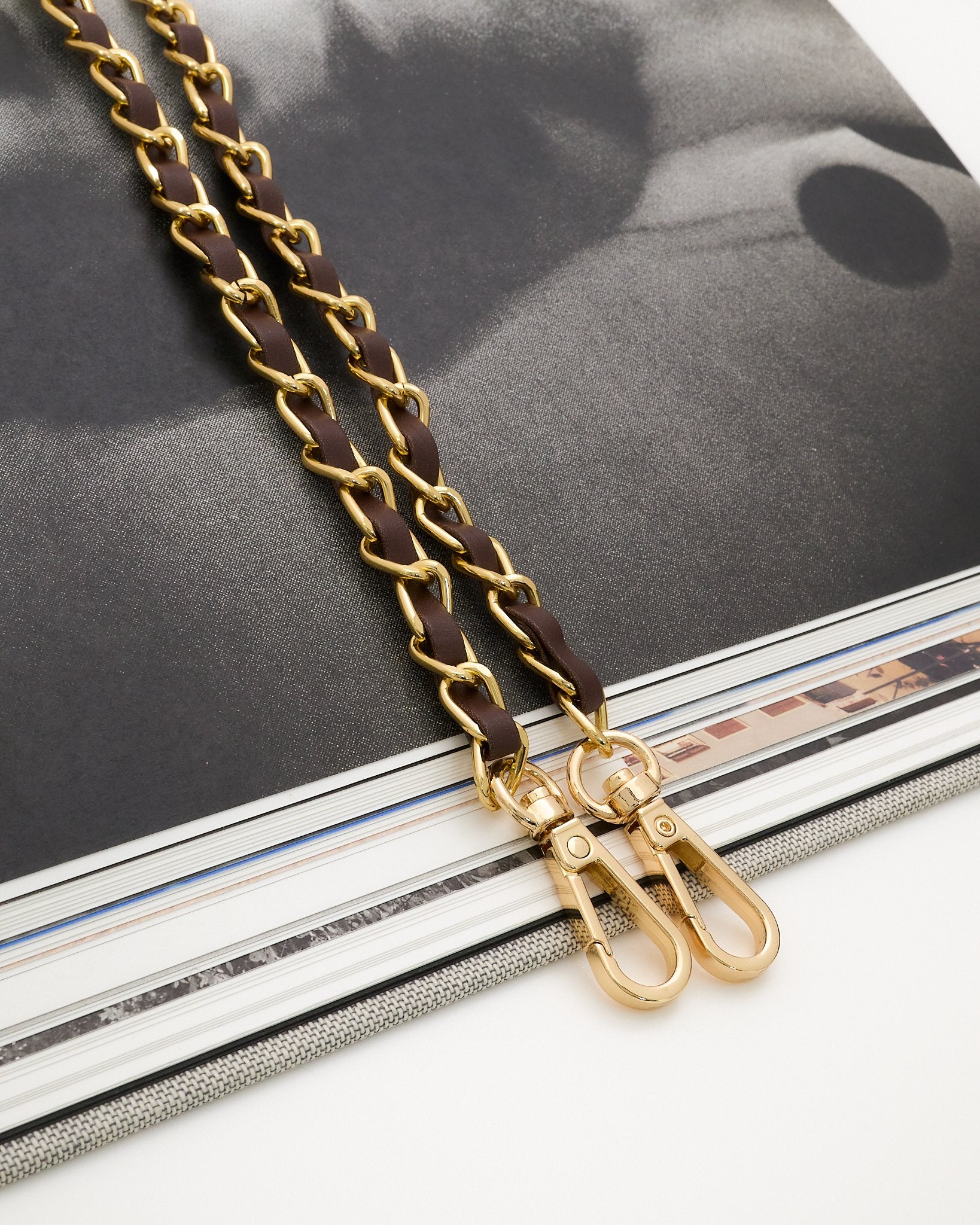 合皮 アルミチェーン ショルダーストラップ 持ち手 約118cm JPC0150