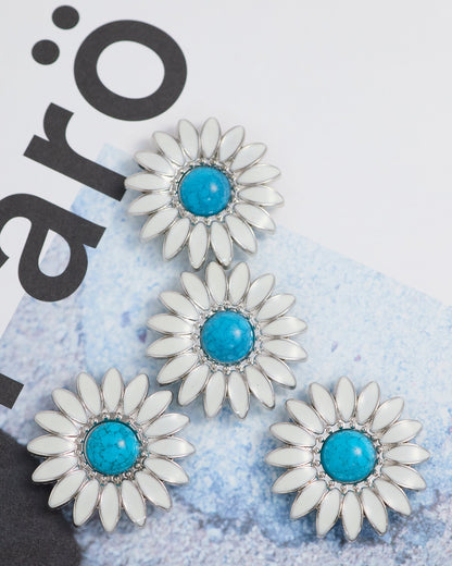 ネジ式ボタンヒマワリシルバー約31.5㎜ 2個入り JPC151-1